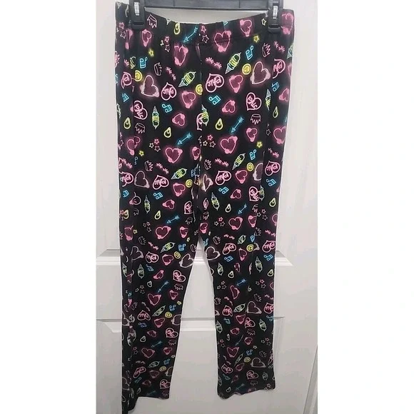 Derek Heart Women's Pajama Pants Ice Cream Crown Music Neon Size Medium Pjs New - Picture 5 of 5